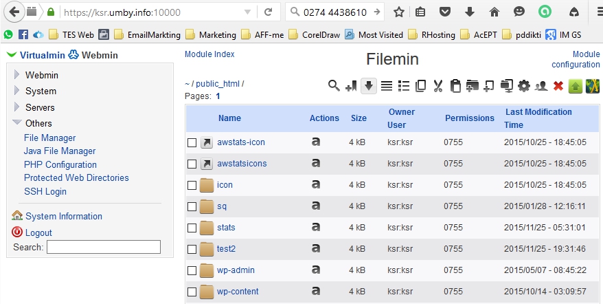 Menambahkan menu File Manager di User Virtualmin